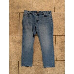 Berkley Jensen Mens Jeans 42x30 Straight Fit Stretch Light Wash Blue Denim